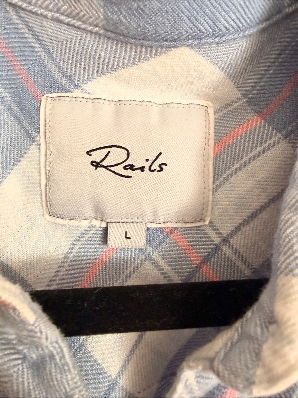 RAILS Hunter Plaid Shirt in Blue Lake Coral LARGE cozy - Picture 6 of 9